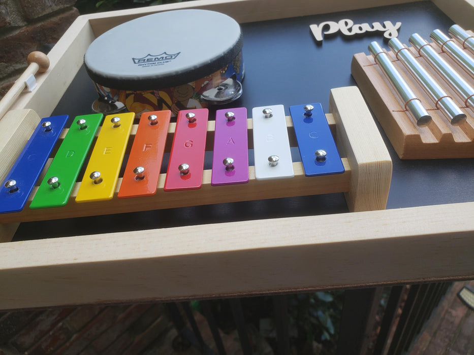 Percussion Musical Sensory Board - Tamborine, Chime, Xylophone