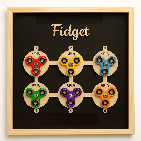 Fidget Spinner Sensory Board – Wall-Mount Calming Activity for Kids & Adults