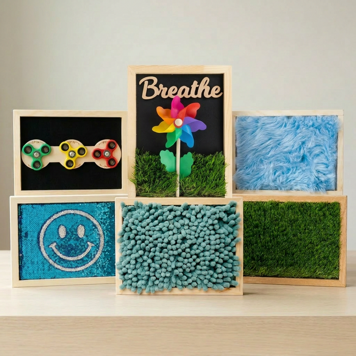 Classroom Sensory Kit – 6 Handmade Mini Sensory Boards for Classrooms, Therapy & Calm Spaces