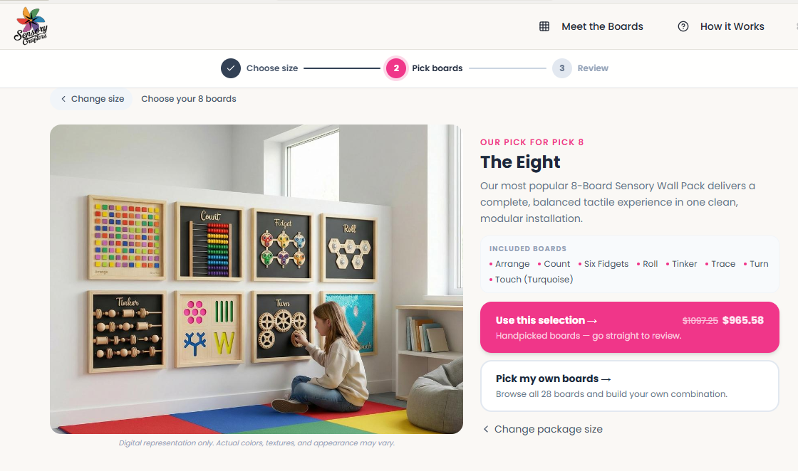 Sensory wall builder preview