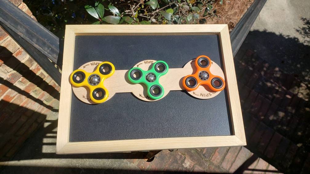 Fidget Trio - 12x9 Sensory Busy Board | 3 Fidget Spinners